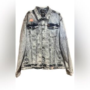 Born Fly Men’s Distressed Denim Jacket – Size 3XL